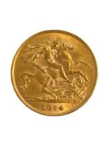 GOLD HALF SOVEREIGN 1914 GEORGE V