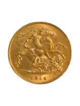 GOLD HALF SOVEREIGN 1914 GEORGE V