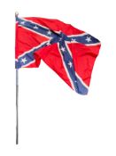 LARGE VINTAGE AMERICAN CONFEDERATE FLAG ON POLE
