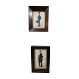 PAIR OF VICTORIAN WATERCOLOURS IN ROSEWOOD FRAMES - GENTLEMEN