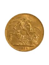 GOLD FULL SOVEREIGN 1911 GEORGE V