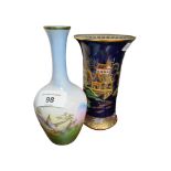 CARLTON WARE MIKADO VASE & HAND PAINTED BIRD VASE