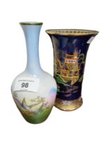 CARLTON WARE MIKADO VASE & HAND PAINTED BIRD VASE