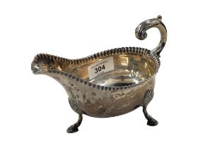 IRISH PROVINCIAL SILVER SAUCE BOAT - CORK - CADEN TERRY