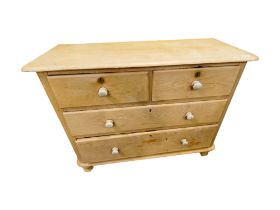 VICTORIAN STRIPPED PINE 2 OVER 2 CHEST