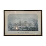 LARGE ANTIQUE FRAMED PRINT - QUEENS COLLEGE BELFAST