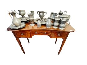 VICTORIAN INLAID CURVED FRONT HALL TABLE