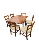 GEORGIAN DROP LEAF TABLE WITH 6 GEORGIAN CHAIRS