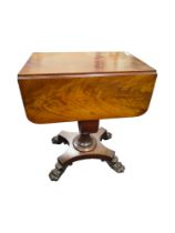 EARLY 19TH CENTURY MAHOGANY DROP LEAF WORK TABLE