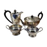 4 PIECE IRISH SILVER TEA/COFFEE SERVICE 1973 CIRCA 1425G