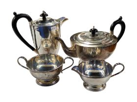 4 PIECE IRISH SILVER TEA/COFFEE SERVICE 1973 CIRCA 1425G