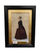 VICTORIAN WATERCOLOUR OF A LADY