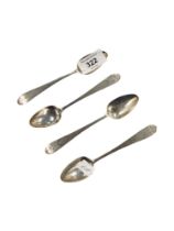 4 X IRISH SILVER TEA SPOONS