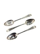 3 X IRISH SILVER SPOONS - DUBLIN 6.5"