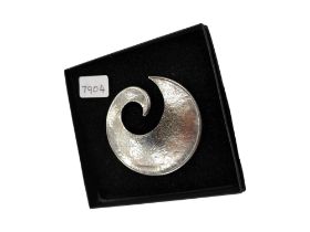 LARGE PEWTER BROOCH