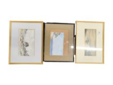 3 FRAMED ANTIQUE WATERCOLOURS