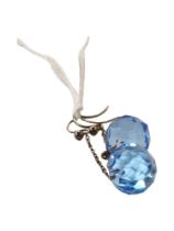 PAIR OF SILVER AND BLUE CRYSTAL DROP EARRINGS