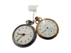 GOLD PLATED POCKET WATCH & 1 OTHER