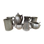 SHELF LOT OF OLD PEWTER