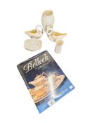 5 PIECES OF BELLEEK AND BELLEEK BOOK