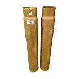 2 TALL BRASS SHELLS 23 INCHES HIGH