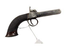 MID 19TH CENTURY ENGLISH PERCUSSION POCKET PISTOL (BRITISH PROOF MARKS)