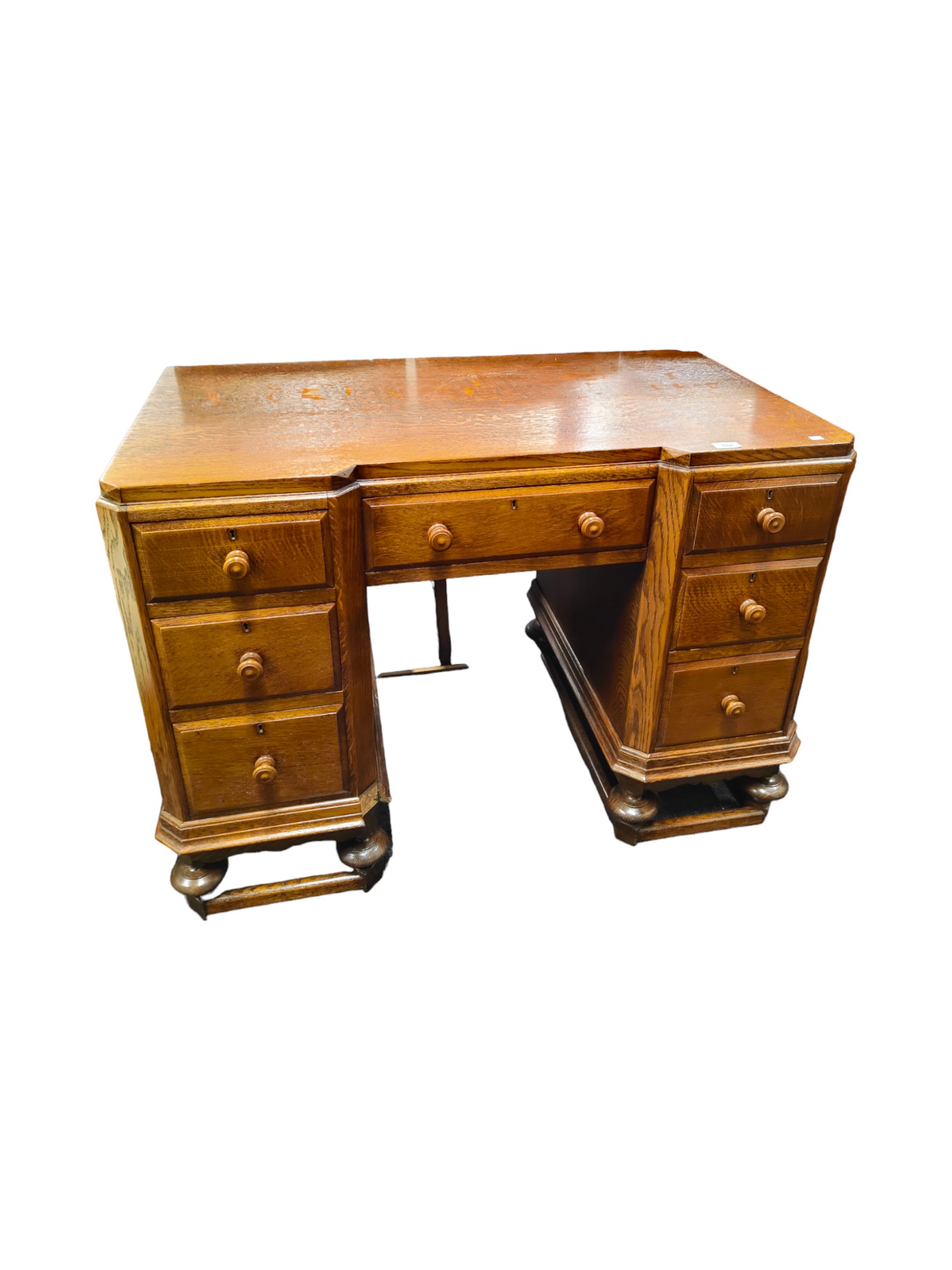 OAK ART DECO DESK