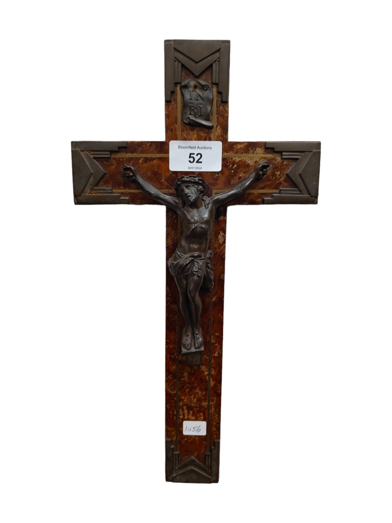 WOOD & BRONZE CRUCIFIX