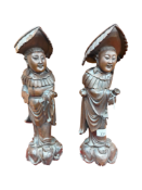 PAIR OF VICTORIAN CHINESE CARVED FIGURES