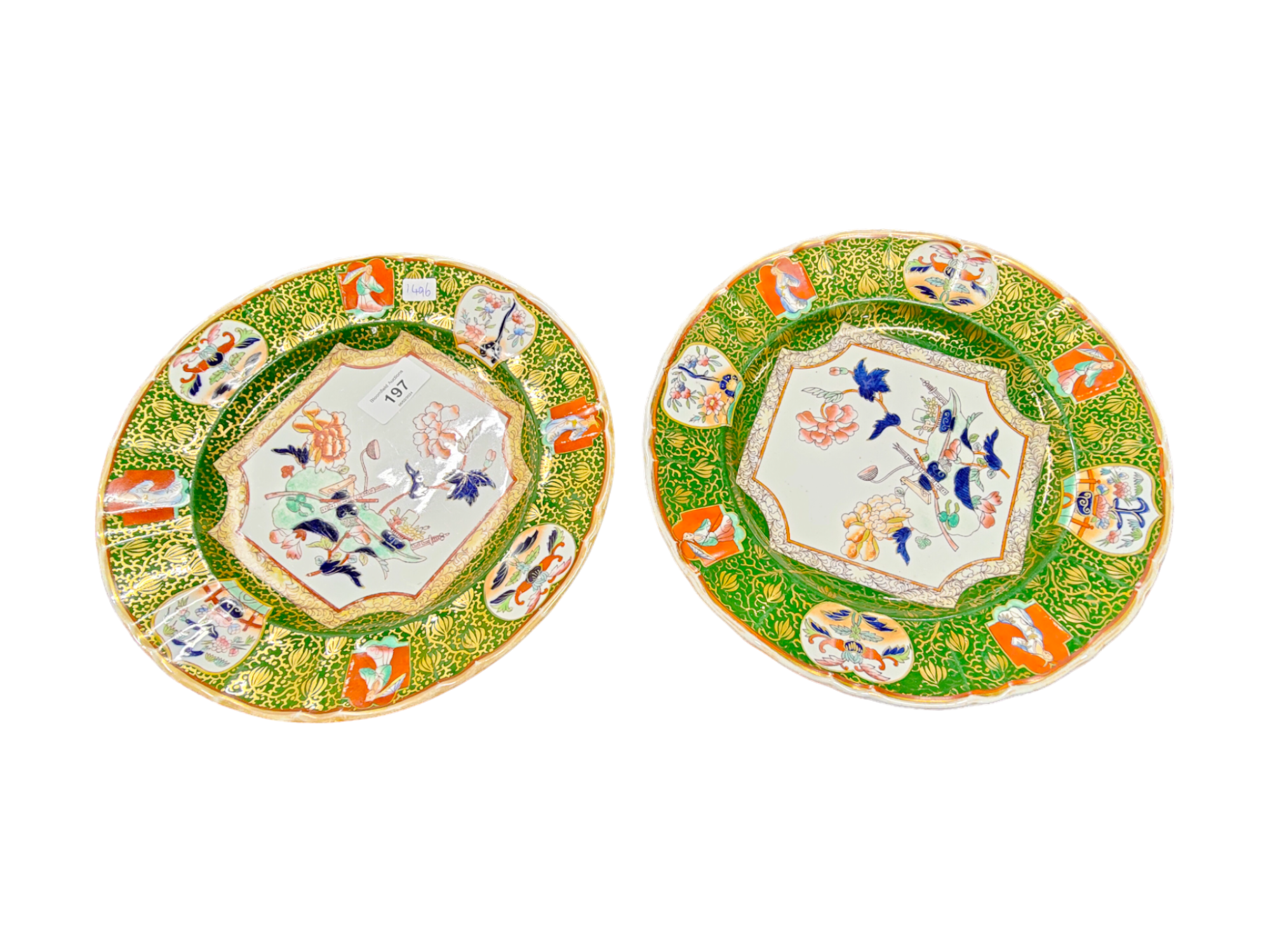 PAIR OF ASHWORTH IRONSTONE DINNER PLATES