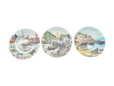 3 POOLE POTTERY BOAT PLATES