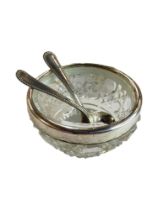 2 SILVER RIMMED SALT SPOONS