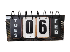 LARGE METAL DESK TOP CALENDAR