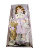 LARGE BOXED COLLECTORS DOLLS WITH TEDDY BEAR