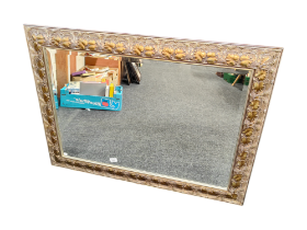 GILT FRAMED BEVELLED GLASS WALL MIRROR