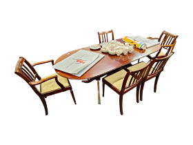 VINTAGE DINING TABLE & 6 CHAIRS