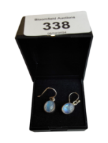 PAIR OF SILVER MOONSTONE SET EARRINGS