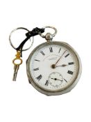 ANTIQUE SILVER POCKET WATCH PERFECT WORKING ORDER GOOD CONDITION WITH KEY