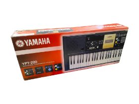 YAMAHA KEYBOARD WITH STAND AND STOOL