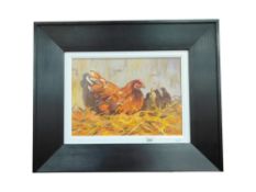 D.MCNAUGHTON, OIL ON BOARD, MOTHER HEN 34X24 CMS
