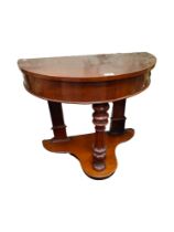 VICTORIAN HALF MOON HALL TABLE