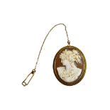 9 CARAT GOLD CAMEO BROOCH