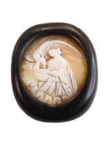 ANTIQUE CAMEO MOURNING BROOCH