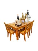 PINE TABLE AND 6 CHAIRS