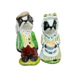 MR & MRS BADGER FIGURES SIGNED F.DALE