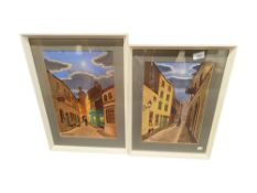 PAIR OF BELFAST WATERCOLOURS SIGNED J MOYNAN