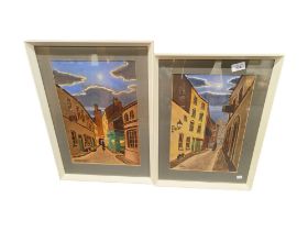 PAIR OF BELFAST WATERCOLOURS SIGNED J MOYNAN