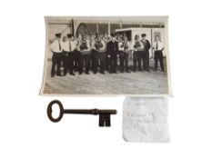 OLD CRUMLIN ROAD PRISON KEY AND OLD BLACK & WHITE PHOTOGRAPH