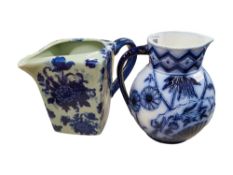 PAIR OF LARGE BLUE AND WHITE JUGS
