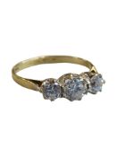 9CT GOLD 3 STONE RING (BOXED)